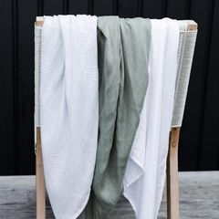Little Bamboo Muslin Wraps 3Pk Bayleaf