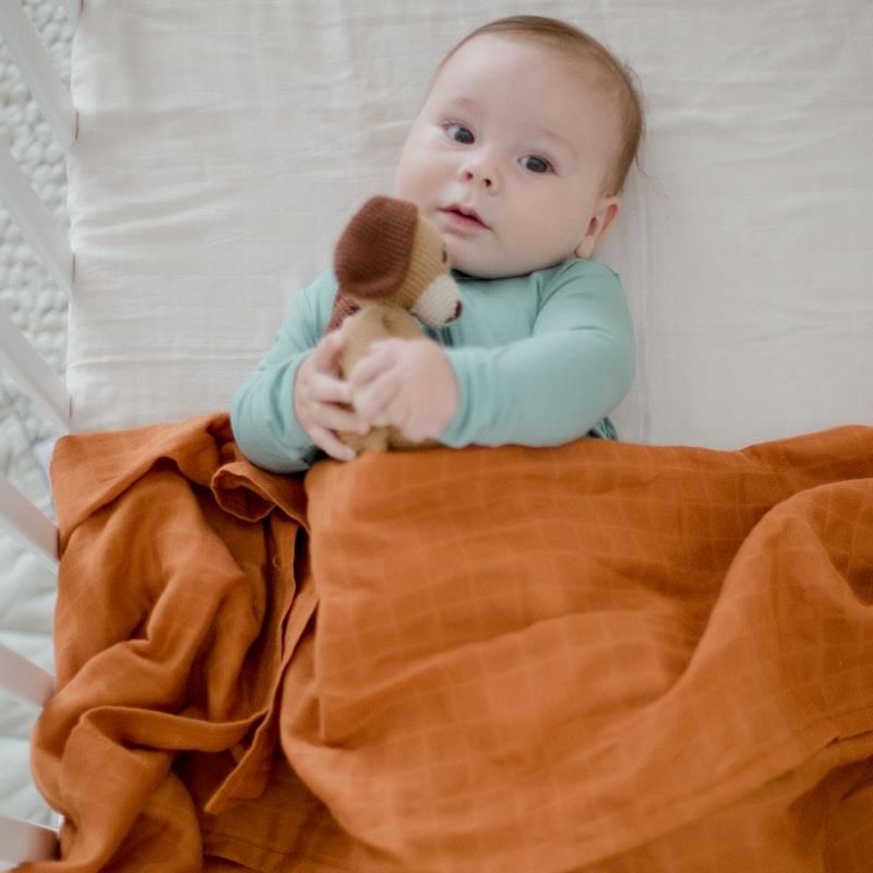 Khăn quấn hữu cơ Zoe Sage Savannah Rust 1 miếng