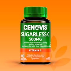 Cenovis Sugarless C 500mg 100 viên nhai hương cam