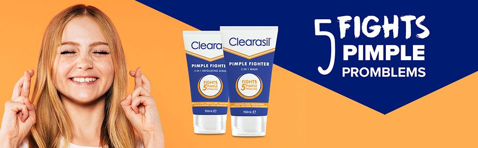 Sữa rửa mặt trị mụn Clearasil Pimple Fighter 5 trong 1 150 ml