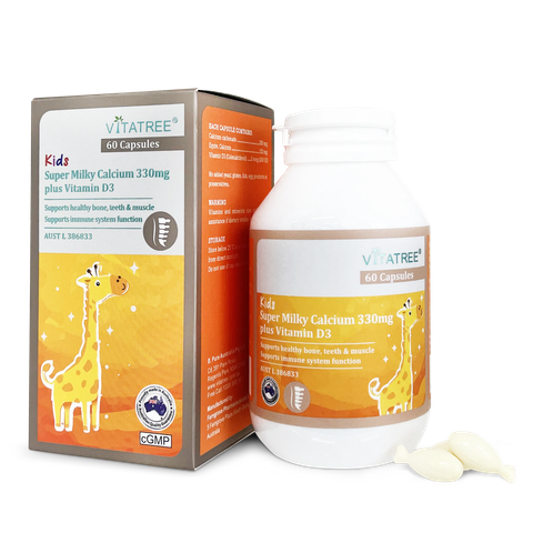 Vitatree Kids Super Milky Calcium 330mg Plus Vitamin D3 60 Viên