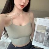  B106-Áo Bra Nữ cotton tăm, trơn basic,2 dây dáng ngắn croptop, hàng QC hot trend 