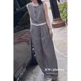  B104-Set áo sát nách quần ống suông siêu hách dáng 