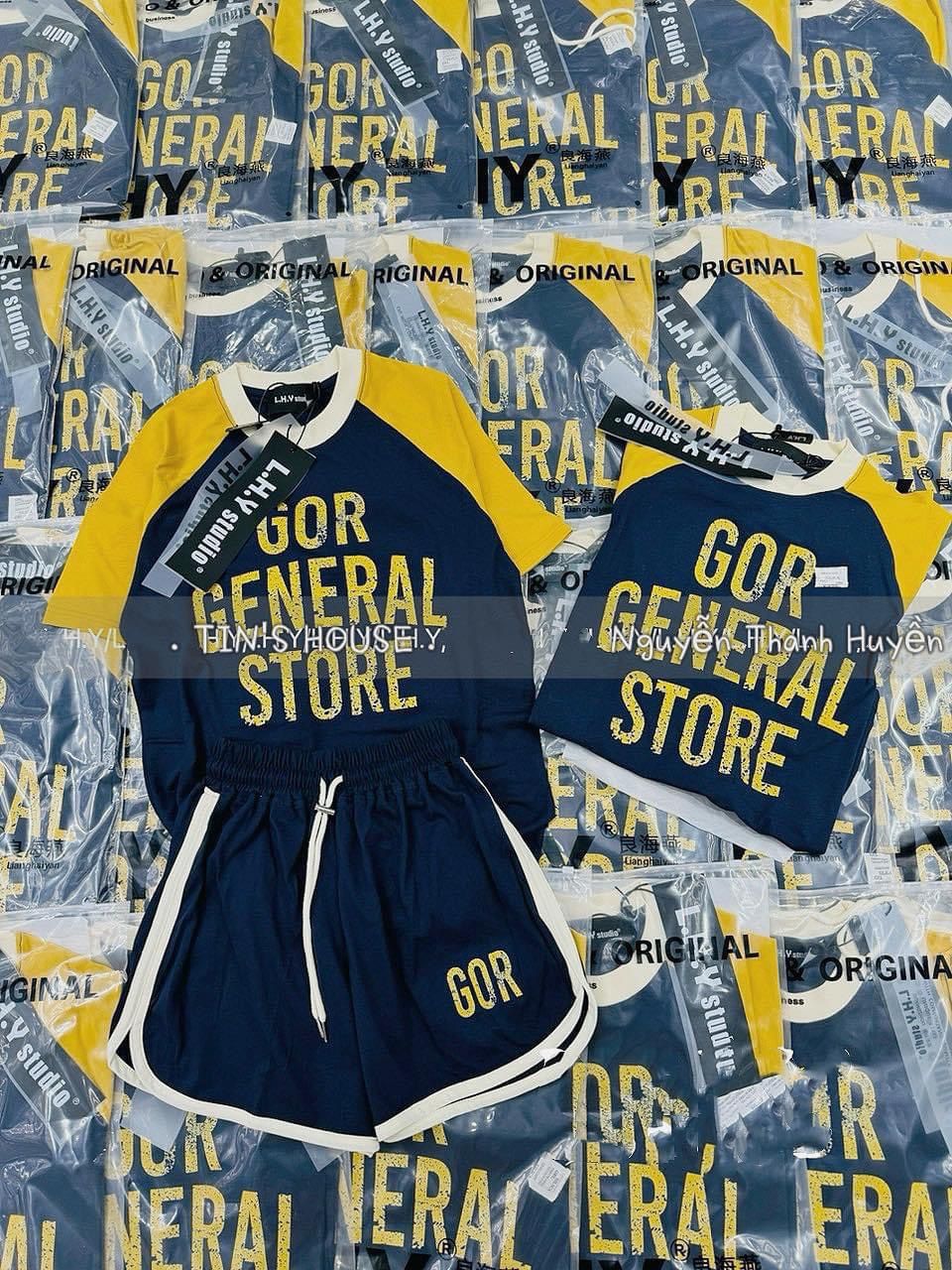  B107-Set Bộ Đồ Nữ Áo Phông Phối Màu THE GENERAL STORE Ngắn Tay Mix Chân Váy 