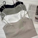  B106-Áo Bra Nữ cotton tăm, trơn basic,2 dây dáng ngắn croptop, hàng QC hot trend 