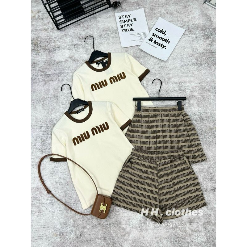  Set bộ MIUMIU nâu cổ tròn E96 