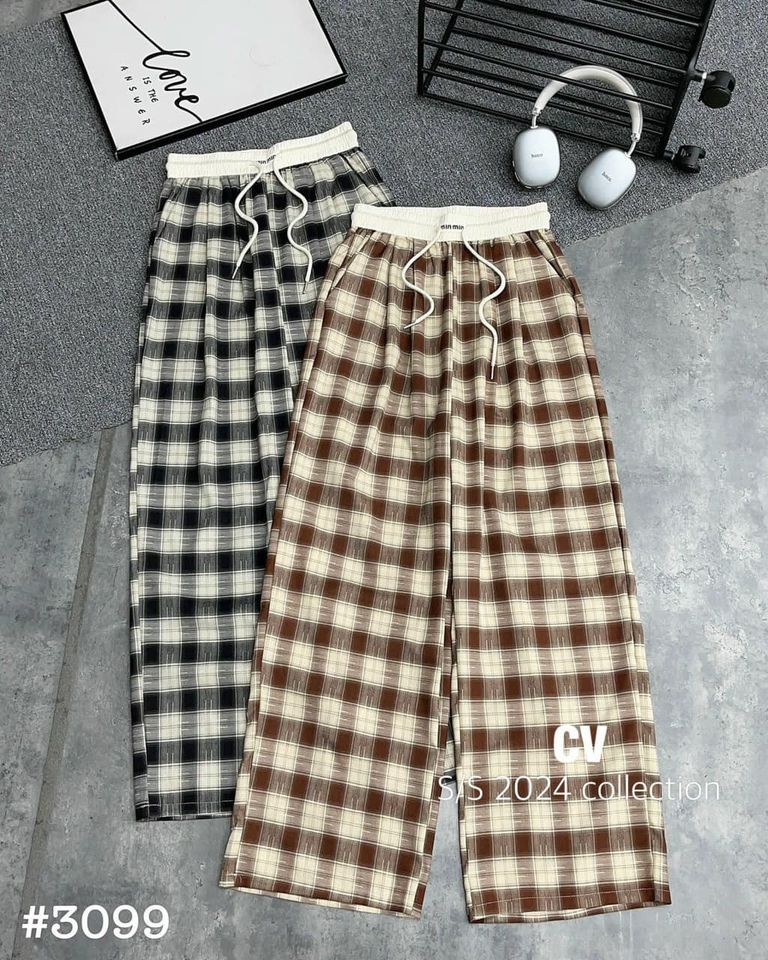  Quần kẻ ống xuông B63 