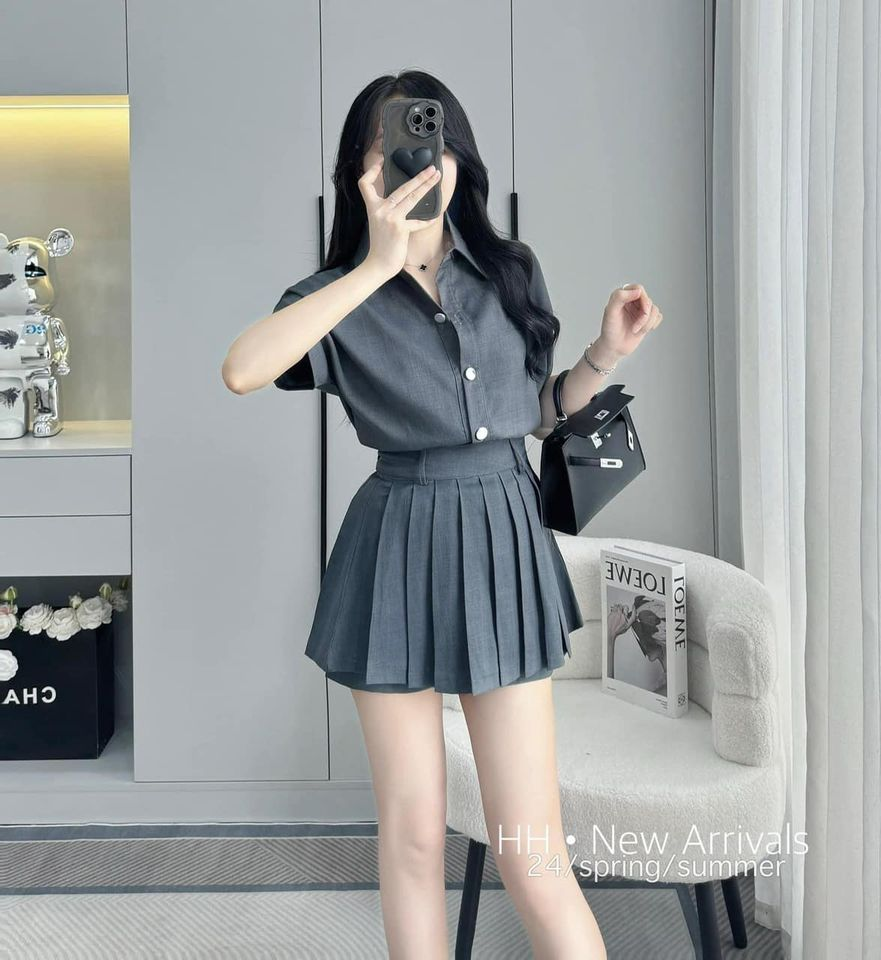  Set chân váy xếp li dáng xinh B70 