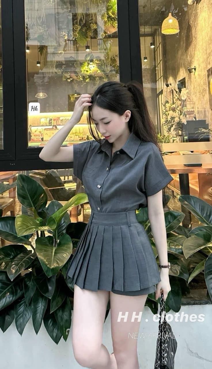  Set chân váy xếp li dáng xinh B70 