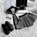  B99-set áo váy thuỷ thủ chân váy kẻ siu hot hit 