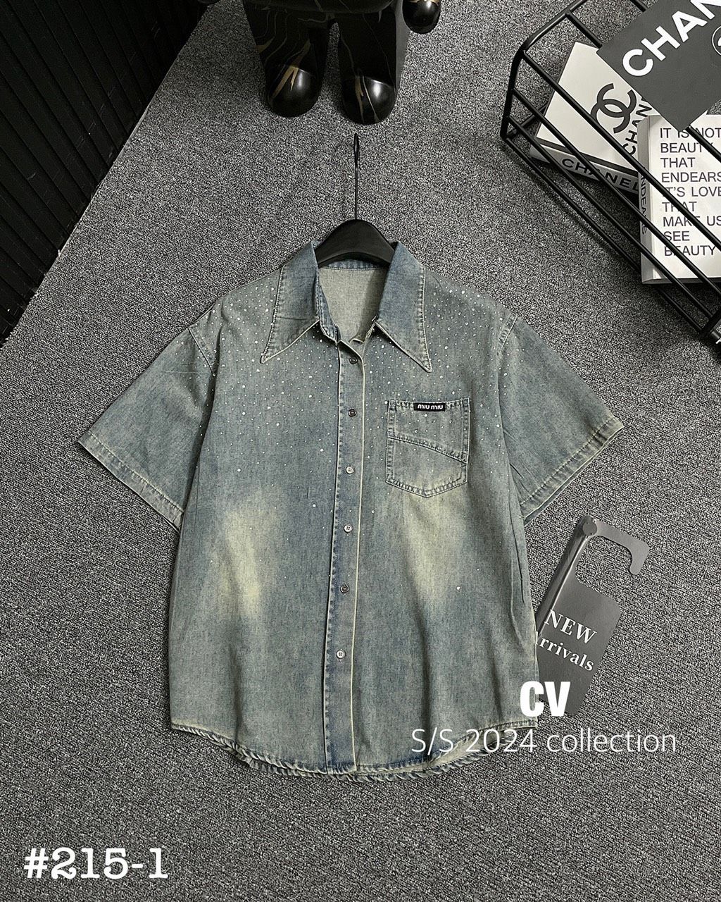  B94-Áo bò nữ cộc tay đính đá bling siêu xinh hàng qc 