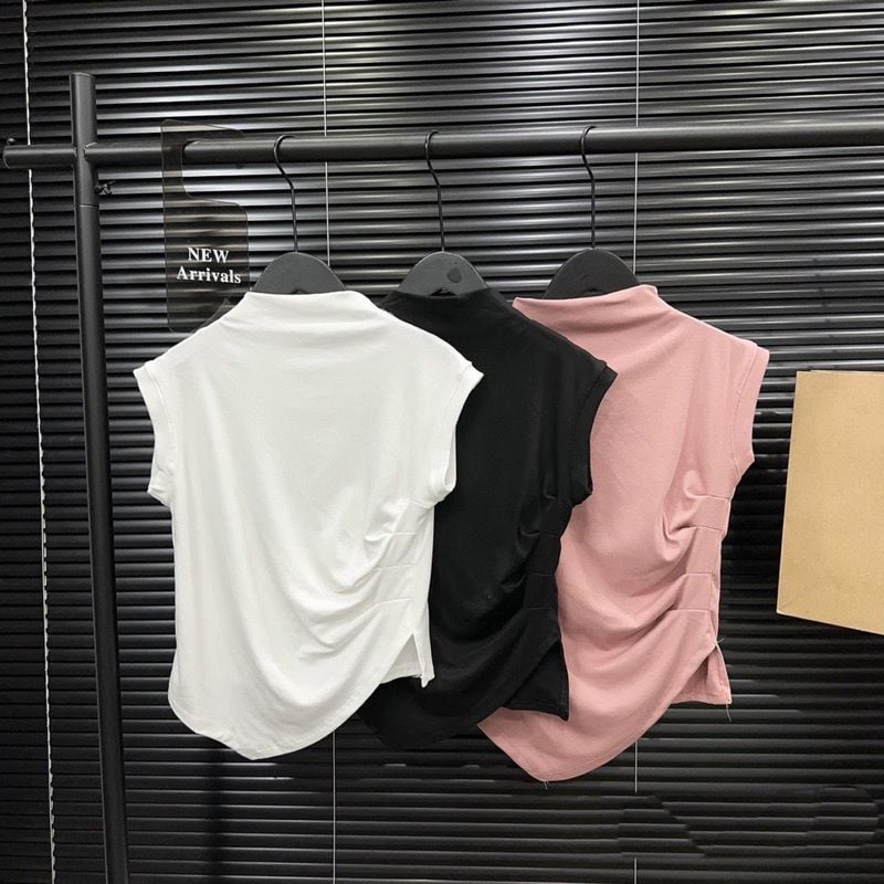  Áo cổ tròn vạt chéo tay hến B15 