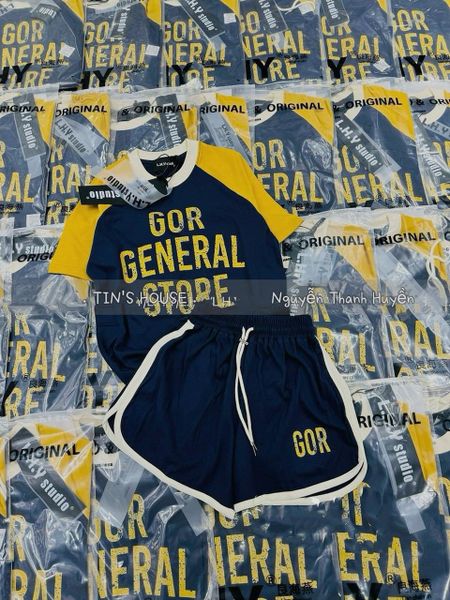  B107-Set Bộ Đồ Nữ Áo Phông Phối Màu THE GENERAL STORE Ngắn Tay Mix Chân Váy 