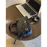  B122-Túi Xách Cnel Trám Mềm Dáng Giỏ Size 20 Phụ Kiện Mới Kèm Dây Đeo Chéo 