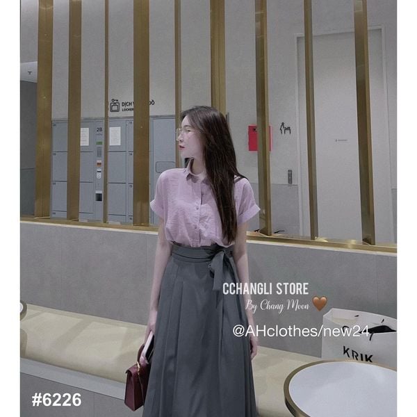  H14-Chân váy xếp ly buộc nơ 