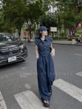  B133-Set bộ bò áo túi ngực quần dài xinh 
