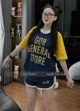  B107-Set Bộ Đồ Nữ Áo Phông Phối Màu THE GENERAL STORE Ngắn Tay Mix Chân Váy 