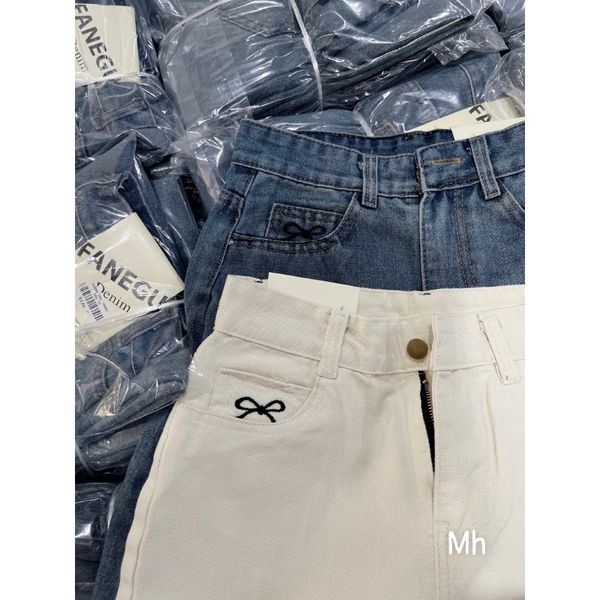  624-QUẦN JEAN SUÔNG GẤU TO THÊU NƠ 2 MÀU 