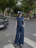  B133-Set bộ bò áo túi ngực quần dài xinh 