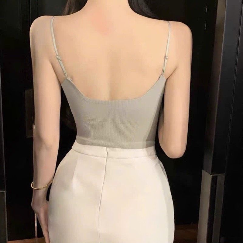  B106-Áo Bra Nữ cotton tăm, trơn basic,2 dây dáng ngắn croptop, hàng QC hot trend 