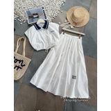  Set váy áo sơ mi rút eo B81 