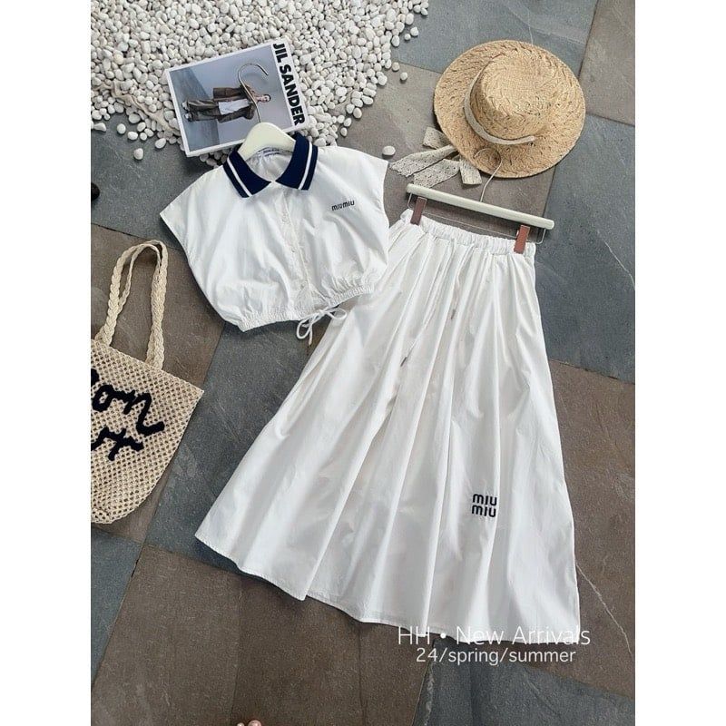  Set váy áo sơ mi rút eo B81 
