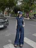  B133-Set bộ bò áo túi ngực quần dài xinh 