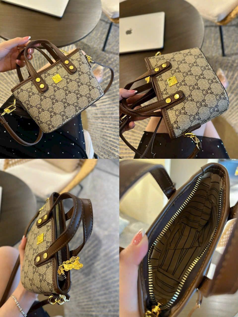  B119-Túi xách nữ làn gấu mini phong cách dễ thương đi học đi làm đi chơi✅size 17cm 