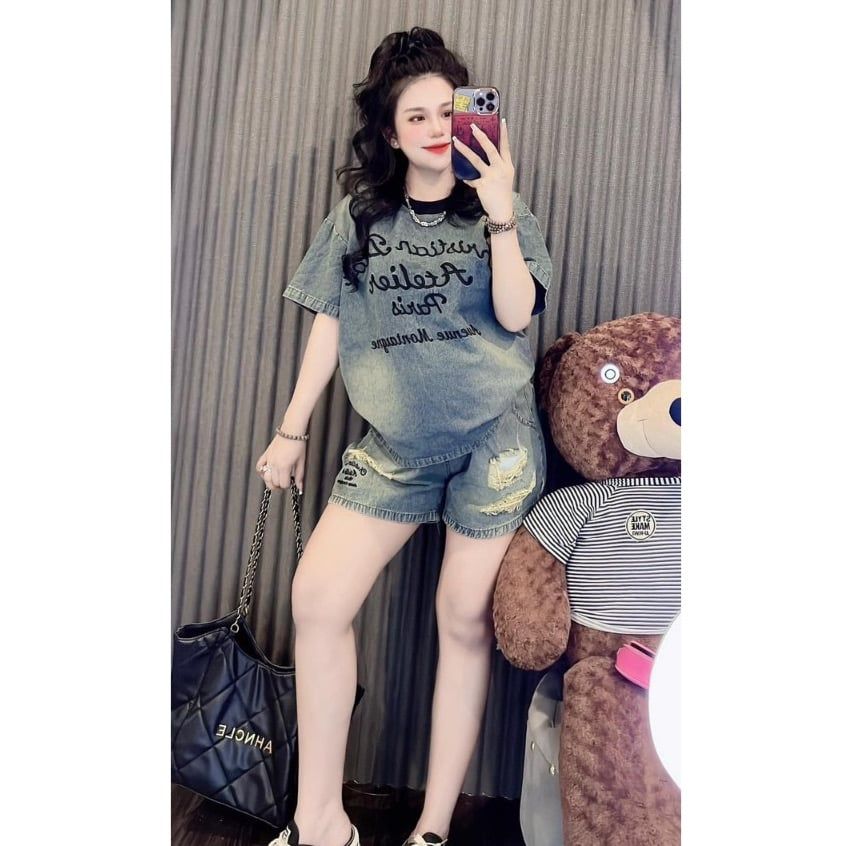  Set bò áo chữ quần rách B11 