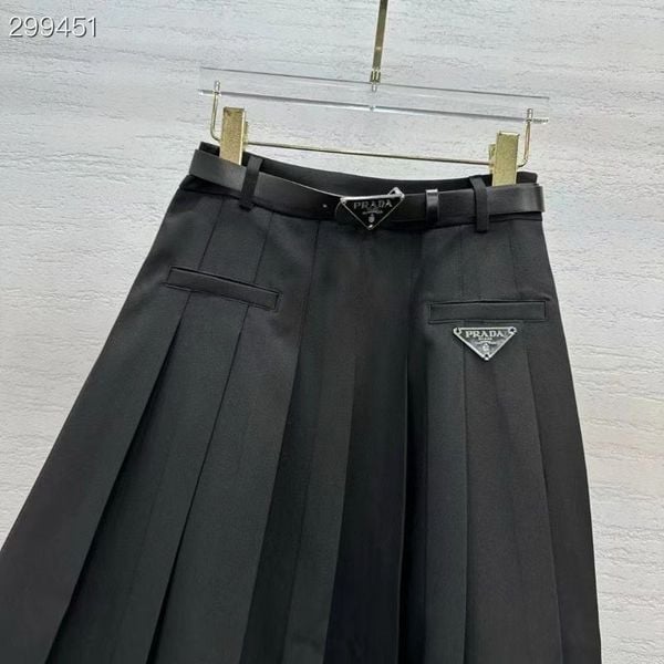  K62-Chân Váy xếp ly dáng dài kèm đai hàng loại 1 Quảng Châu 