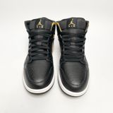  NIKE AIR JORDAN 1 MID SHOES BLACK METALLIC GOLD WHITE DQ8426071 