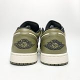  NIKE AIR JORDAN 1 LOW BLACK TOE MEDIUM OLIVE 553558-092 