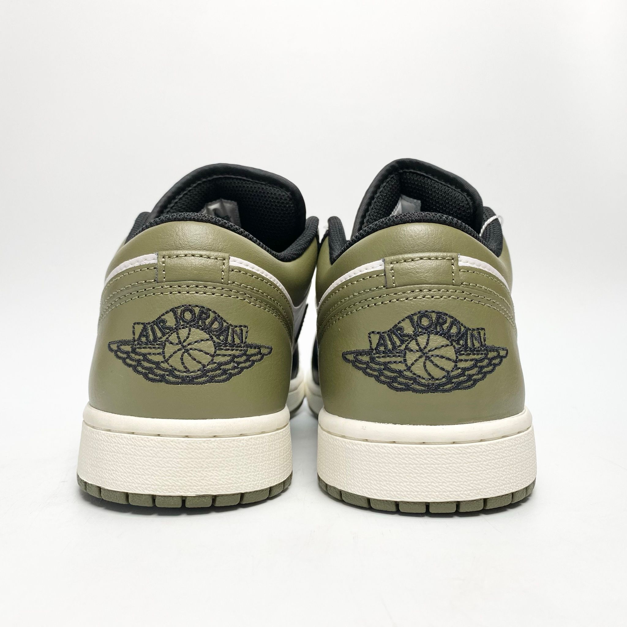  NIKE AIR JORDAN 1 LOW BLACK TOE MEDIUM OLIVE 553558-092 