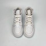  NIKE AIR JORDAN 1 MID TRIPLE WHITE 554725-136 
