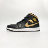  NIKE AIR JORDAN 1 MID SHOES BLACK METALLIC GOLD WHITE DQ8426071 