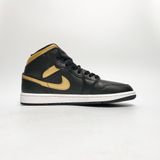  NIKE AIR JORDAN 1 MID SHOES BLACK METALLIC GOLD WHITE DQ8426071 