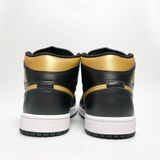  NIKE AIR JORDAN 1 MID SHOES BLACK METALLIC GOLD WHITE DQ8426071 