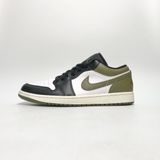  NIKE AIR JORDAN 1 LOW BLACK TOE MEDIUM OLIVE 553558-092 