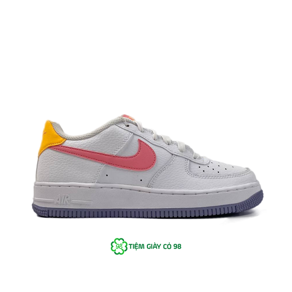  NIKE AIR FORCE 1 LOW CORAL CHALK LASER ORANGE (GS) - DV7762-100 