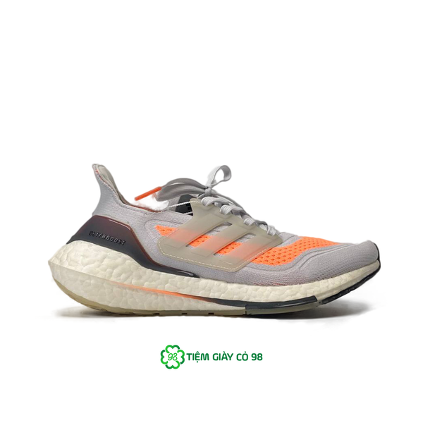  ADIDAS ULTRABOOST 21 GREY SCREAMING ORANGE FY0375 