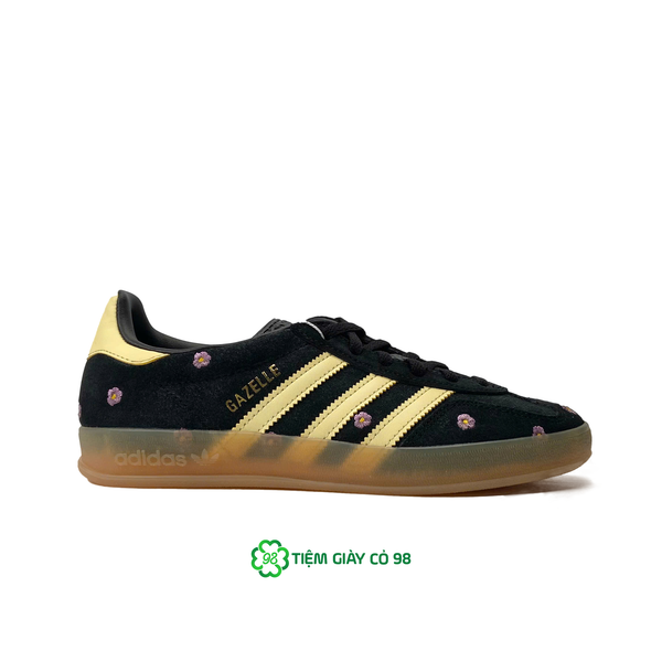  ADIDAS GAZELLE INDOOR FLORAL BLACK YELLOW IF4490 