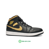  NIKE AIR JORDAN 1 MID SHOES BLACK METALLIC GOLD WHITE DQ8426071 