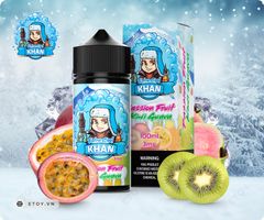 Khan Extra Cool Passion Fruit Kiwi Guava 100ml - Tinh Dầu Vape Pod Chính Hãng