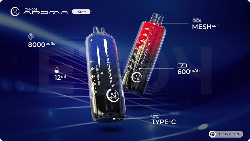 Aroma OM-002 Cola - Vape Pod 1 Lần 8000 Hơi