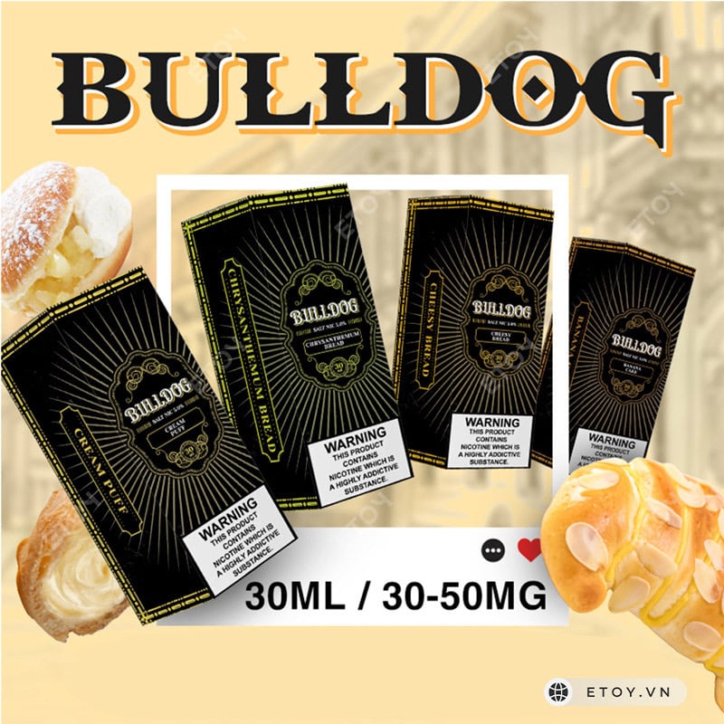 Bull Dog Salt Cream Puff 30ml - Tinh Dầu Vape Pod Chính Hãng