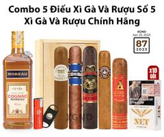 Combo 5 Điếu Cigar Và Rượu Số 5 - Cigar Và Rượu Chính Hãng