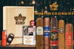 Combo 5 Điếu Cigar Và Rượu Số 5 - Cigar Và Rượu Chính Hãng