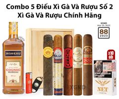 Combo 5 Điếu Cigar Và Rượu Số 2 - Cigar Và Rượu Chính Hãng