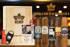 Combo 5 Điếu Cigar Và Rượu Số 4 - Cigar Và Rượu Chính Hãng