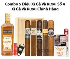 Combo 5 Điếu Cigar Và Rượu Số 4 - Cigar Và Rượu Chính Hãng